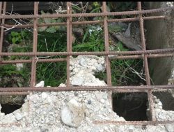 Baru Setahun Dikerjakan, Jembatan Raterunu 1 di Lintas Utara Flores Miring dan Bolong