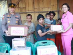 Sambut Hari Bayangkari ke 79, Polres Ende Bersama Bayangkari Salurkan Bansos Untuk Anak Panti Wuamesu